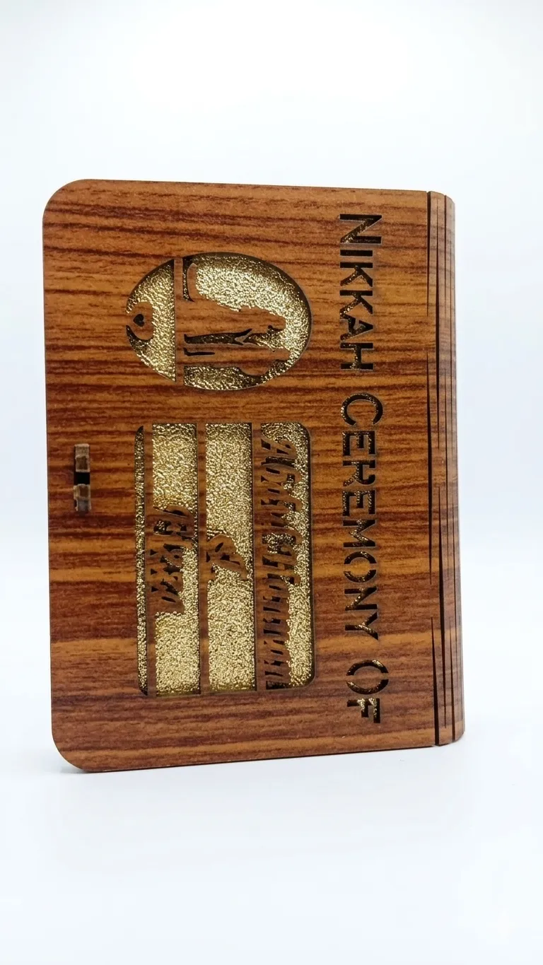 Wooden Wedding Card